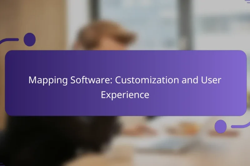 Mapping Software: Customization and User Experience