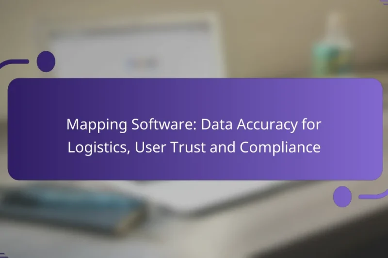Mapping Software: Data Accuracy for Logistics, User Trust and Compliance