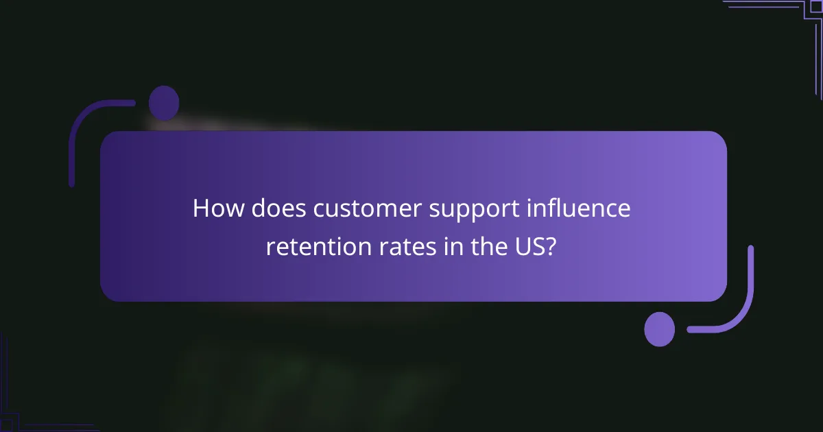 How does customer support influence retention rates in the US?