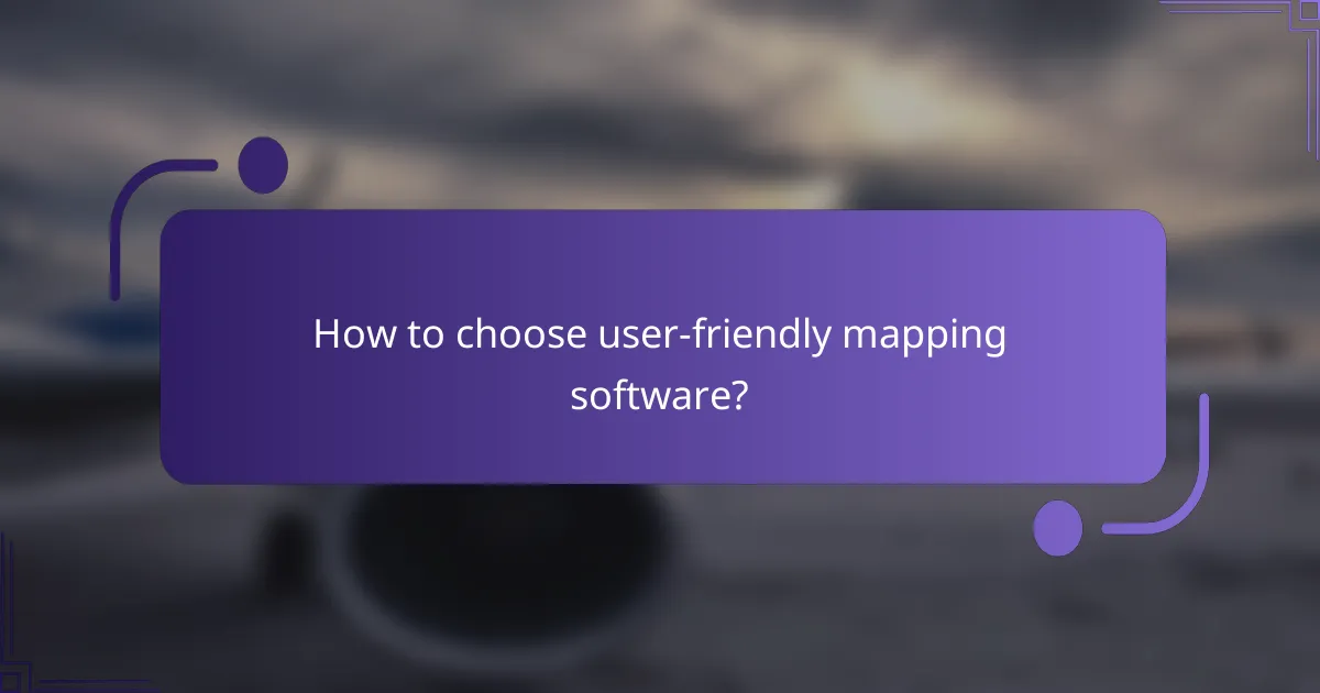 How to choose user-friendly mapping software?