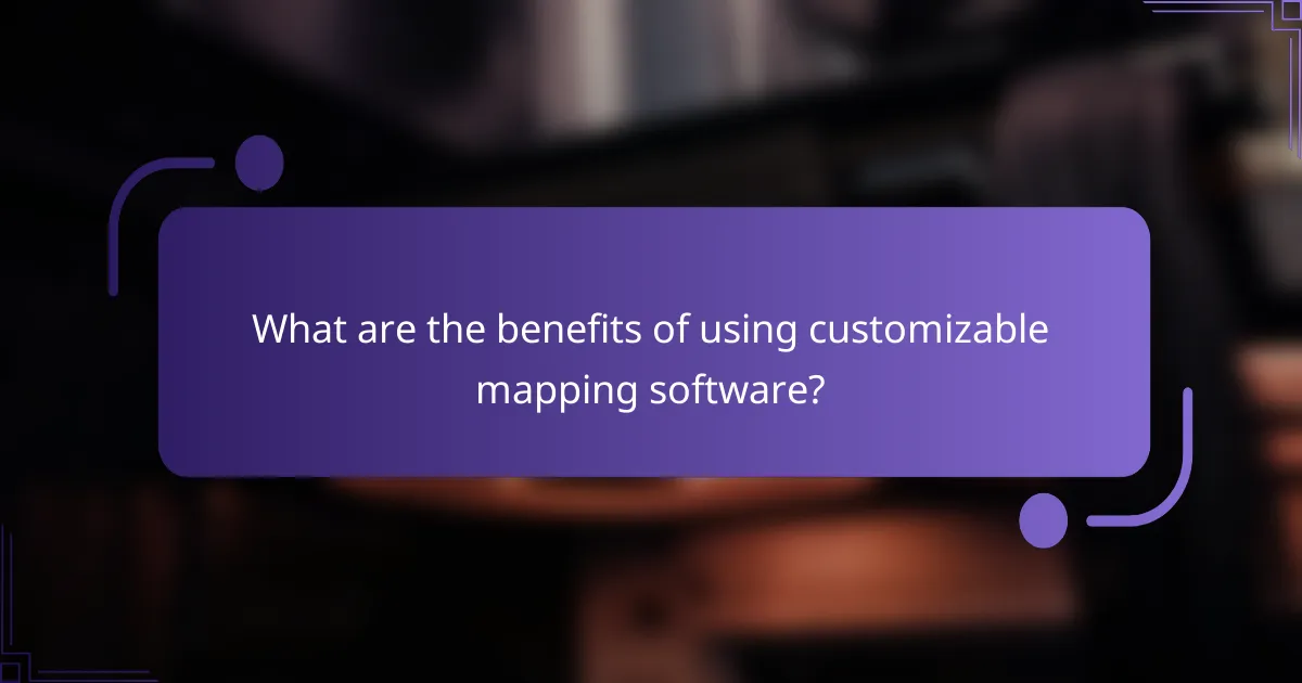 What are the benefits of using customizable mapping software?
