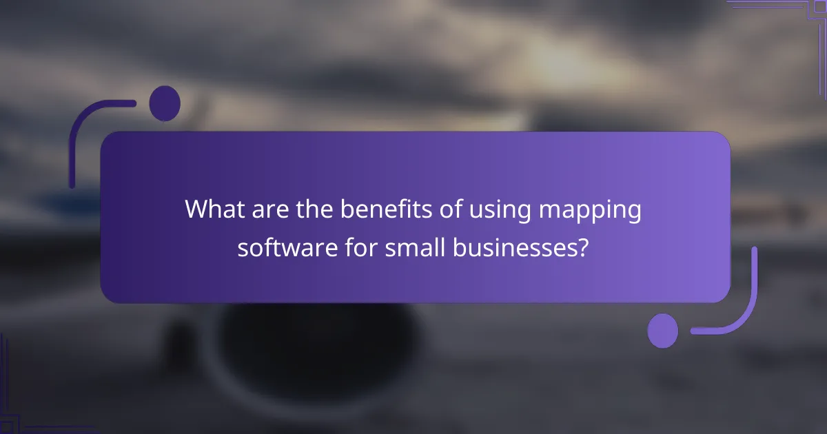 What are the benefits of using mapping software for small businesses?