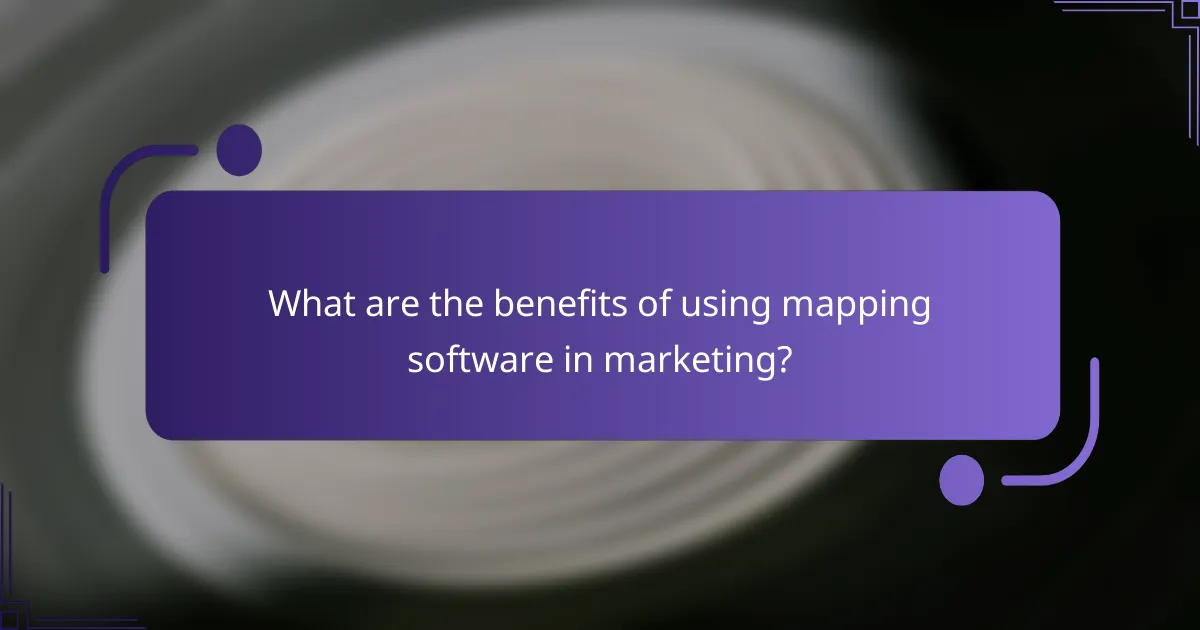 What are the benefits of using mapping software in marketing?