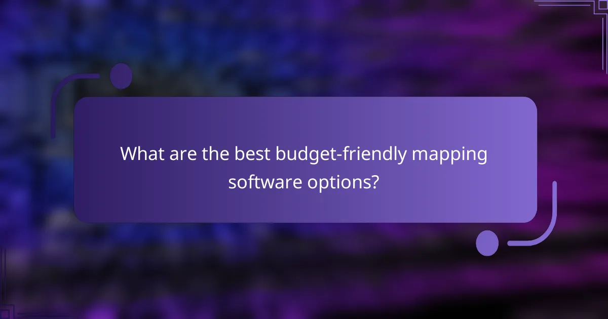 What are the best budget-friendly mapping software options?