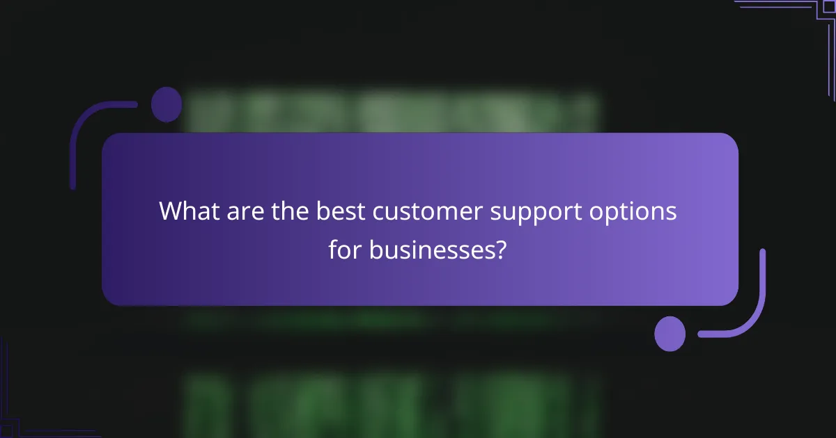 What are the best customer support options for businesses?