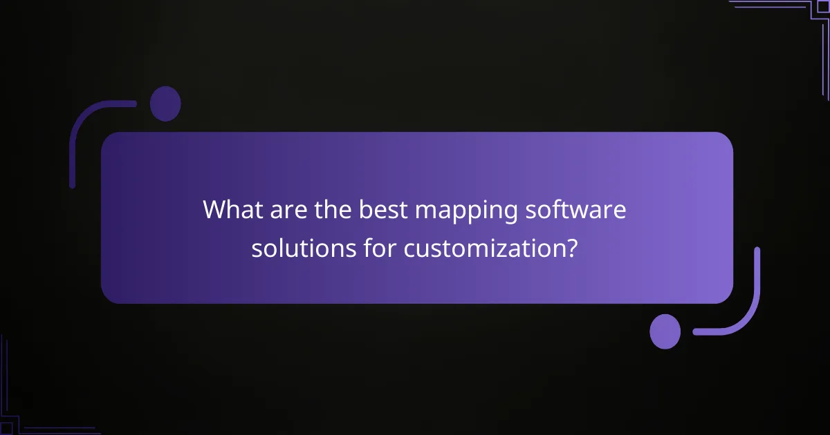 What are the best mapping software solutions for customization?