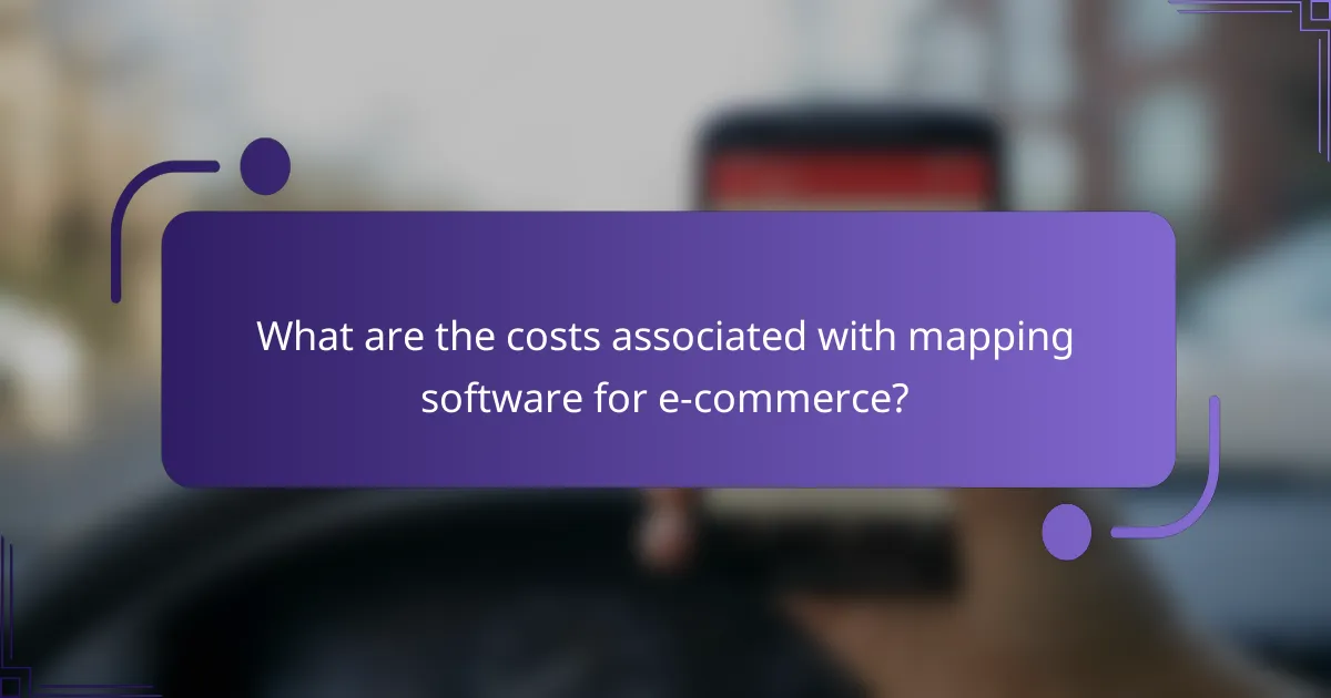 What are the costs associated with mapping software for e-commerce?