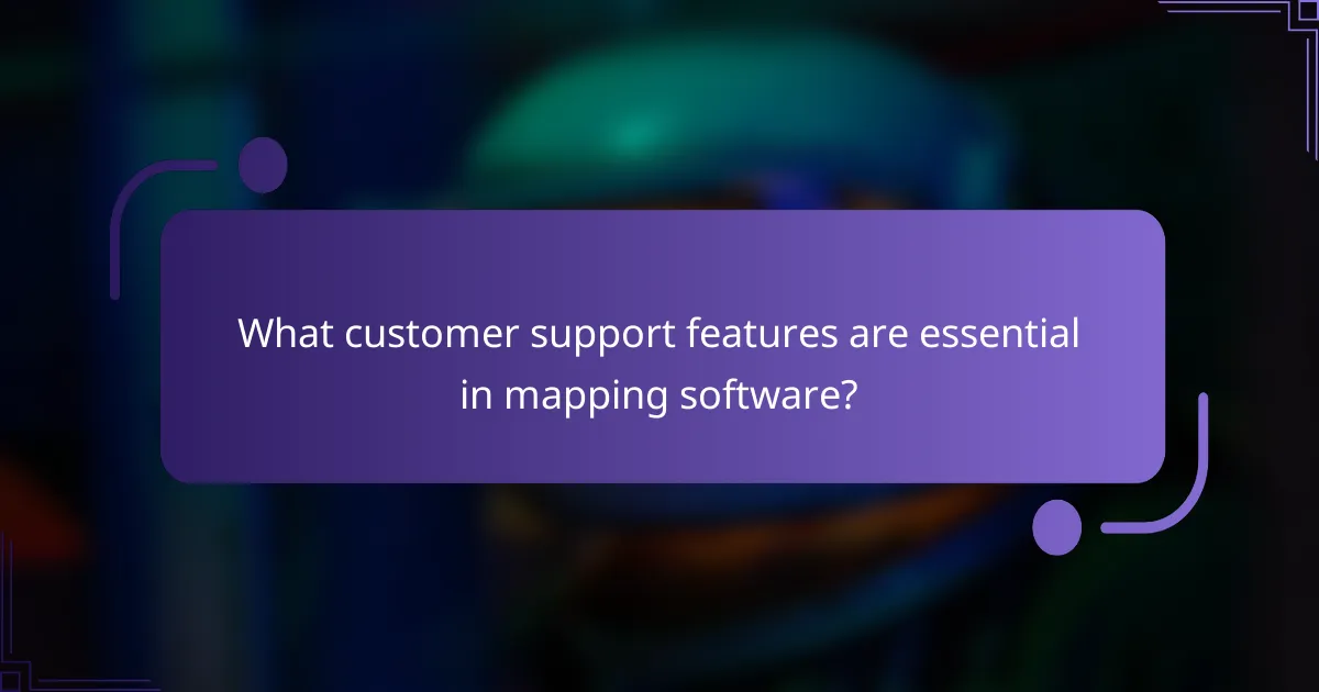 What customer support features are essential in mapping software?